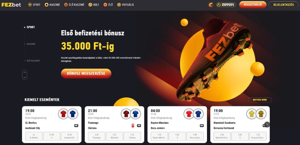 FEZbet sportfogadás bónusz